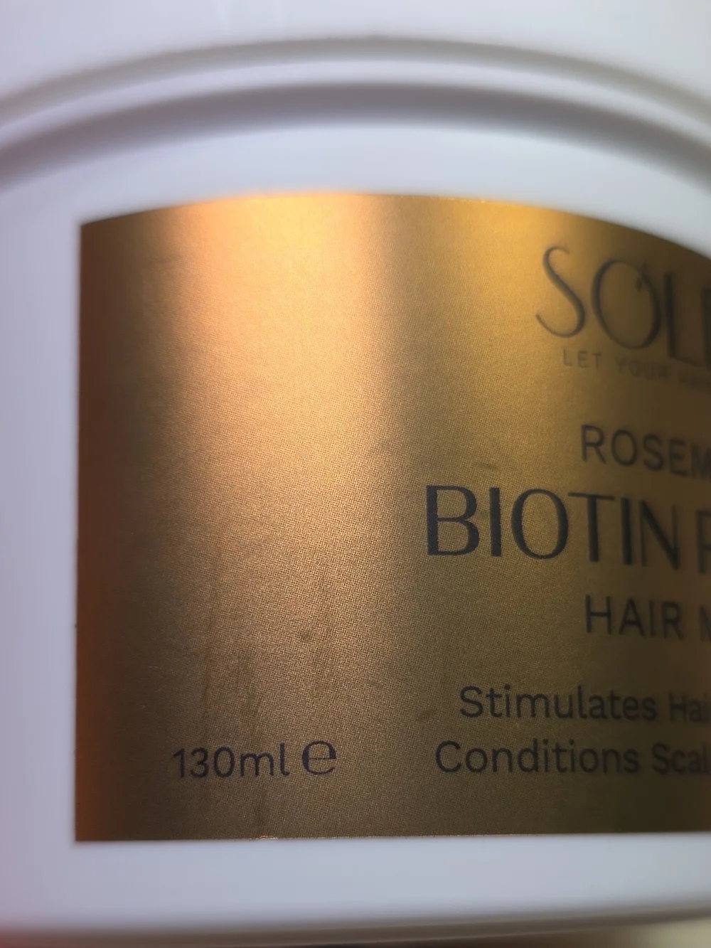 Soleil Rosemary Biotin Repair Hair Mask — Gold Nourishing Treatment